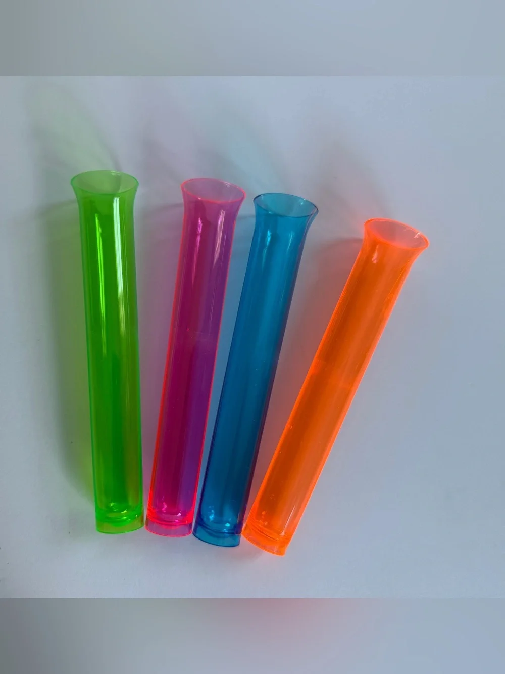 New Party Essentials Neon Tube Shots 30 Total Hard Plastic Test Tubes Lot of 2